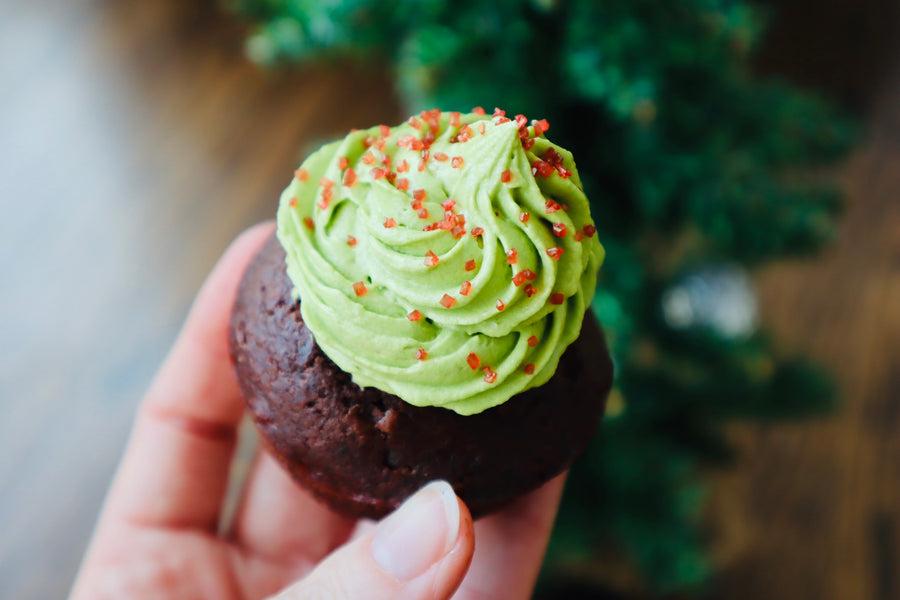 Chocolate Cupcakes With Matcha-Infused Buttercream Frosting